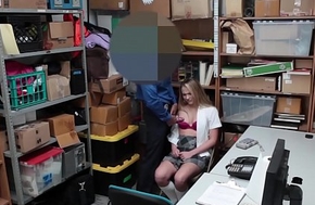 Naughty shoplifter Alyssa Cole hammered in office
