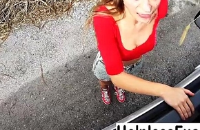 Teen hitch hiker picked up together with fucked