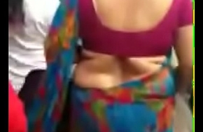Hot Nepali aunty'_s beamy back exposed in saree